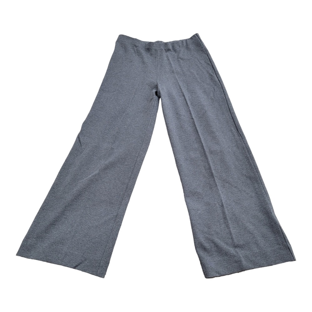 Joan Vass Knit Wide-Leg Sweater Pants 69% Rayon 1% Spandex Dark Gray Sz 2